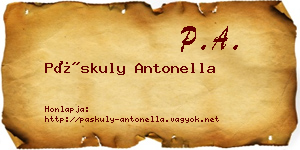 Páskuly Antonella névjegykártya